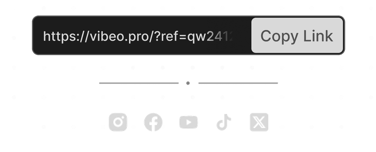 Promote Vibeo using your unique referral link